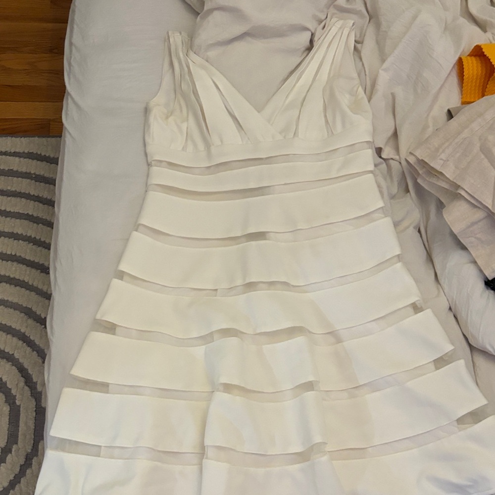 Cream Tiered Ruffled Mini Sundress